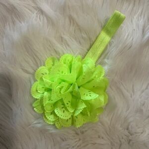 ***** Neon Green Eyelet Flower Headband    7819  Handmade NWT Boutique